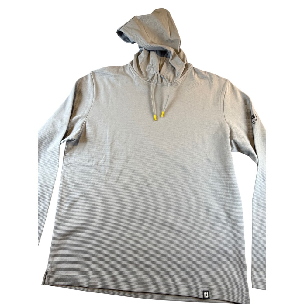 FootJoy Mens Golf Hoodie Grey Micro Stripe Performance Pullover Size Medium